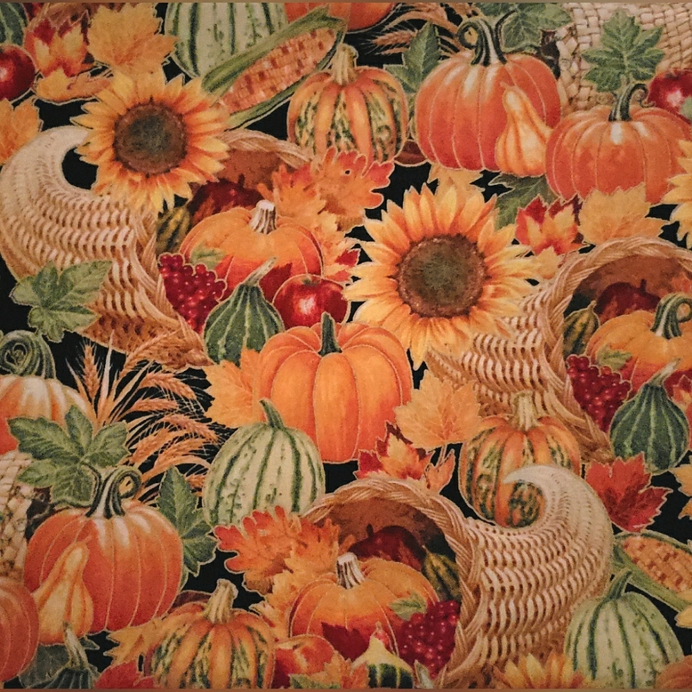 Autumn Fabric With Gold Accents, Brother Sister Design Studio, Approx 76" x 44"